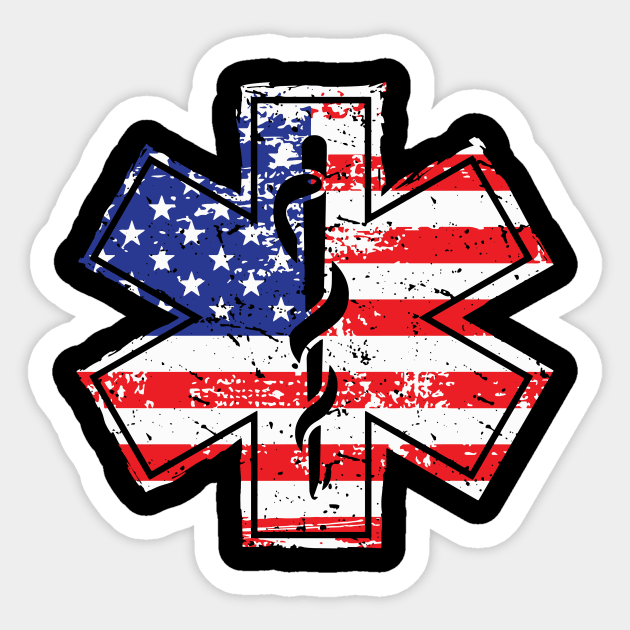 EMT American Flag Paramedic Medical Star Sticker by ScottsRed